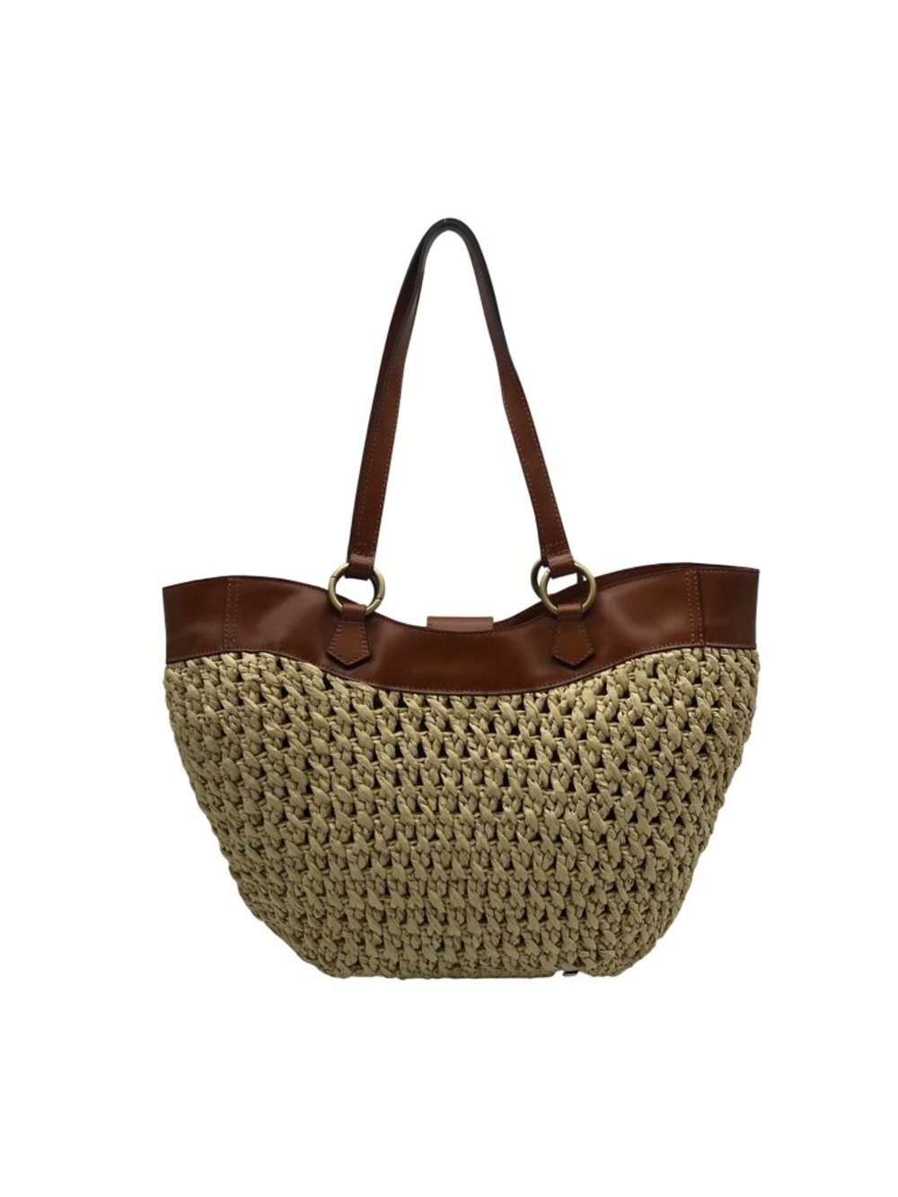 Patricia Nash Tan Woven Raffia Handbag